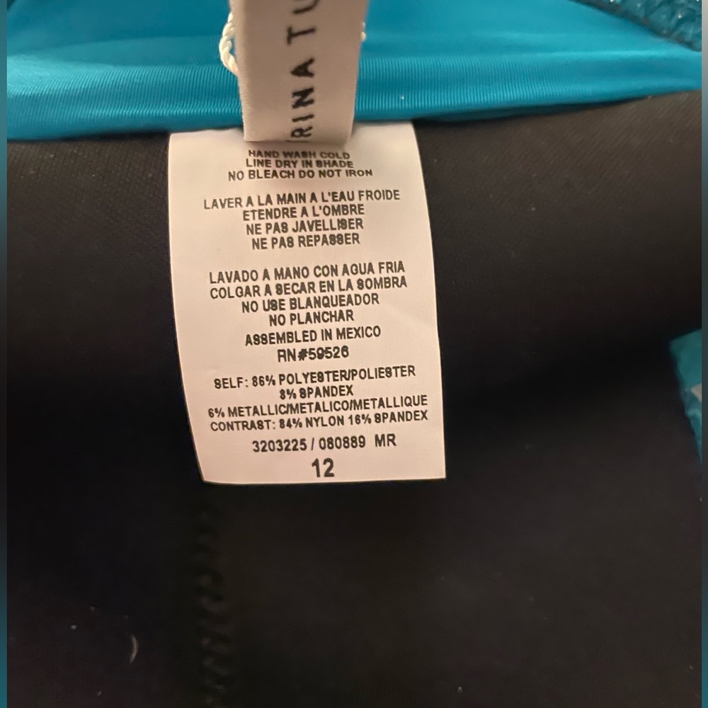 Trina Turk Swim Top Bikini Top Turquoise ๐๏ธ NWT ๐๏ธ Size 12 ๐๏ธ - Picture 8 of 8